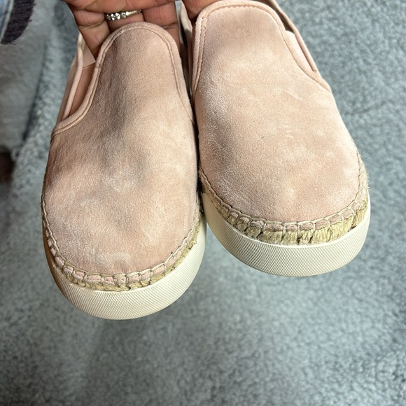 💚👖Vince Camuto Espadrilles 7.5 Loafers Slide On Suede Leather Soft Pale Pink - Picture 9 of 13